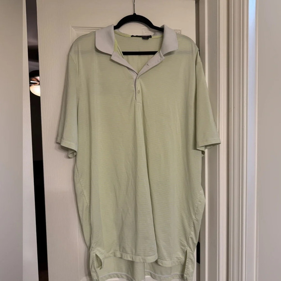 POLO RLX RALPH LAUREN Shirt Men SZ XxL Golf Striped Cream Lime Green - Picture 1 of 6